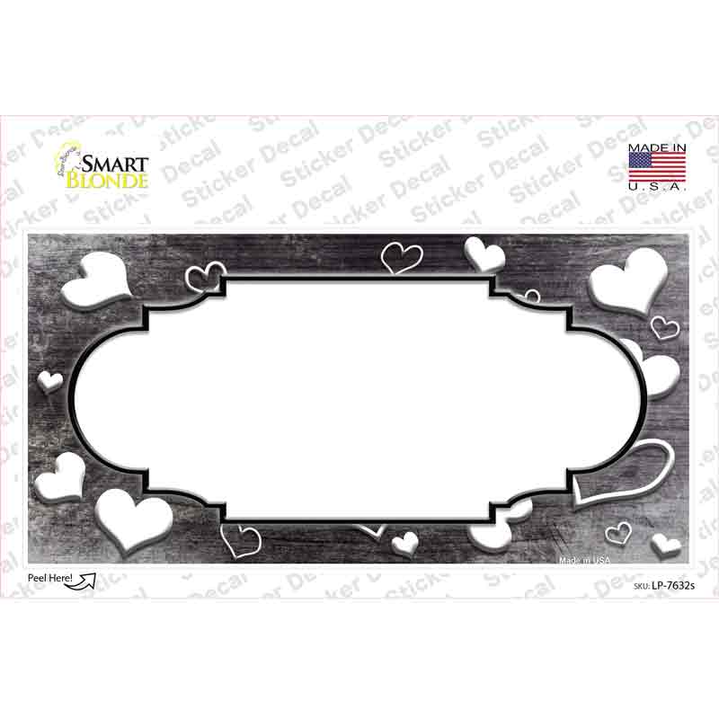 Black White Love Scallop Oil Rubbed Novelty Sticker Decal