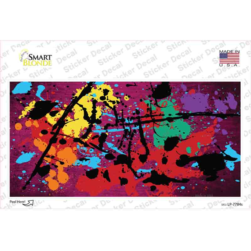 Pink Splatter Oil Rubbed Novelty Sticker Decal