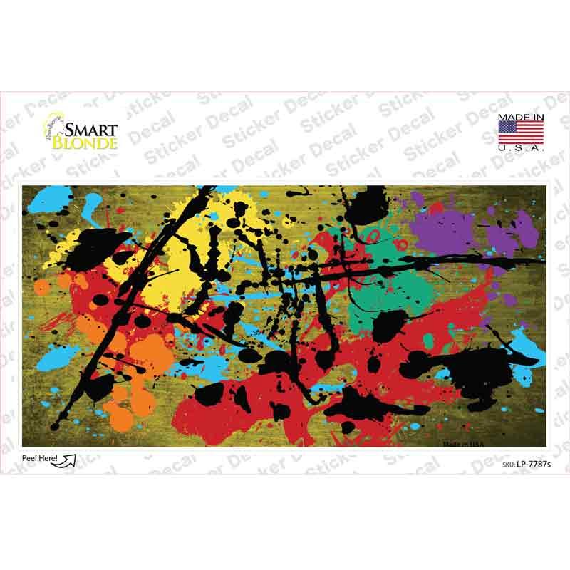 Yellow Splatter Oil Rubbed Novelty Sticker Decal