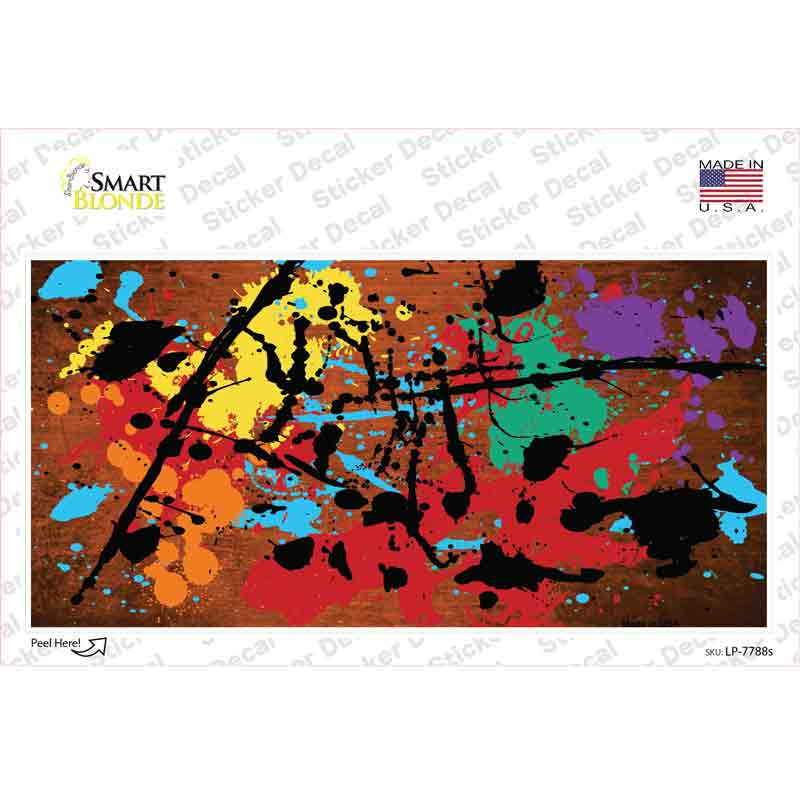 Orange Splatter Oil Rubbed Novelty Sticker Decal