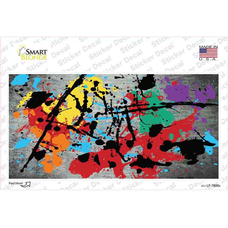 White Splatter Oil Rubbed Novelty Sticker Decal