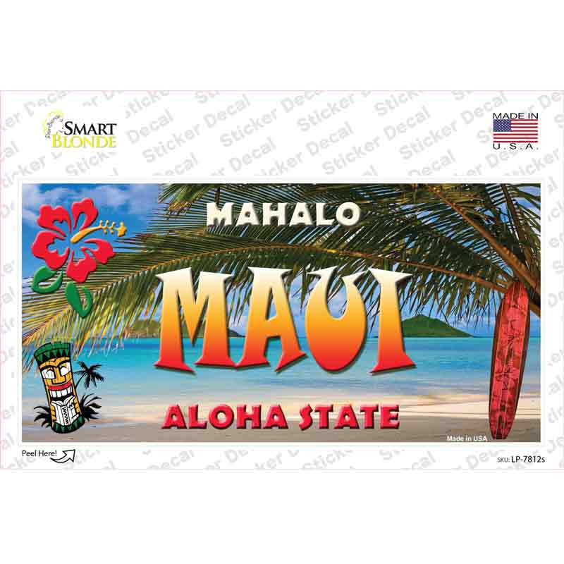 Maui Hawaii State Novelty Sticker Decal