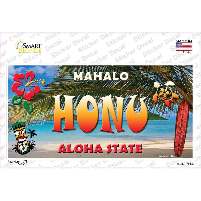 Honu Hawaii State Novelty Sticker Decal