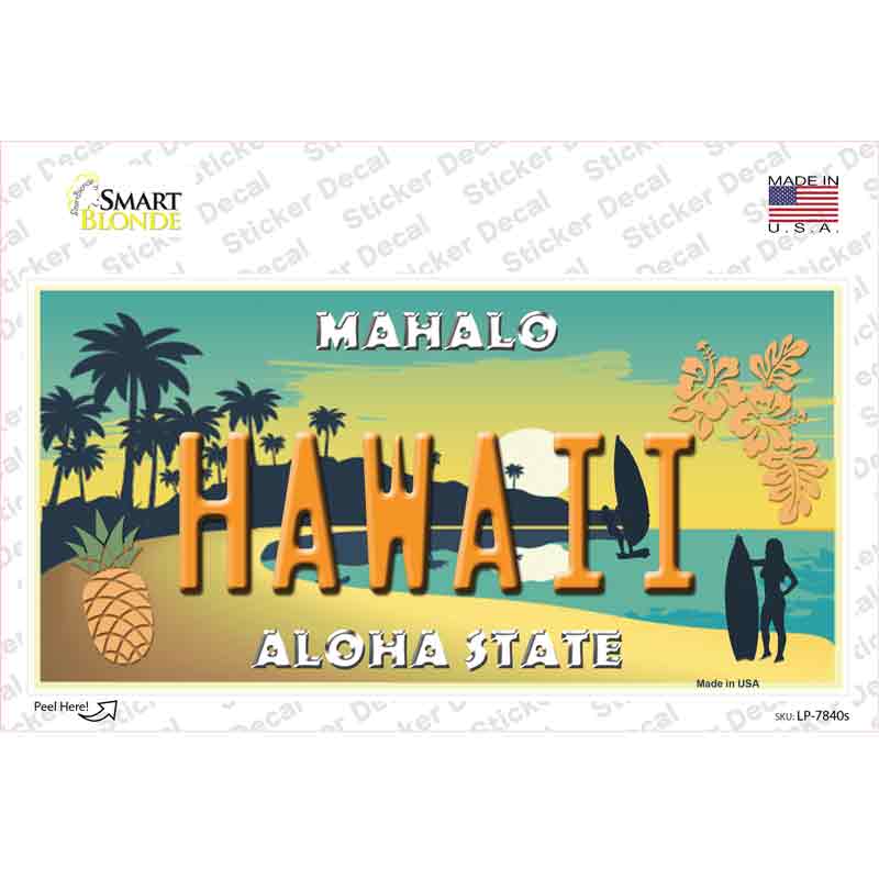 Hawaii Pineapple Novelty Sticker Decal