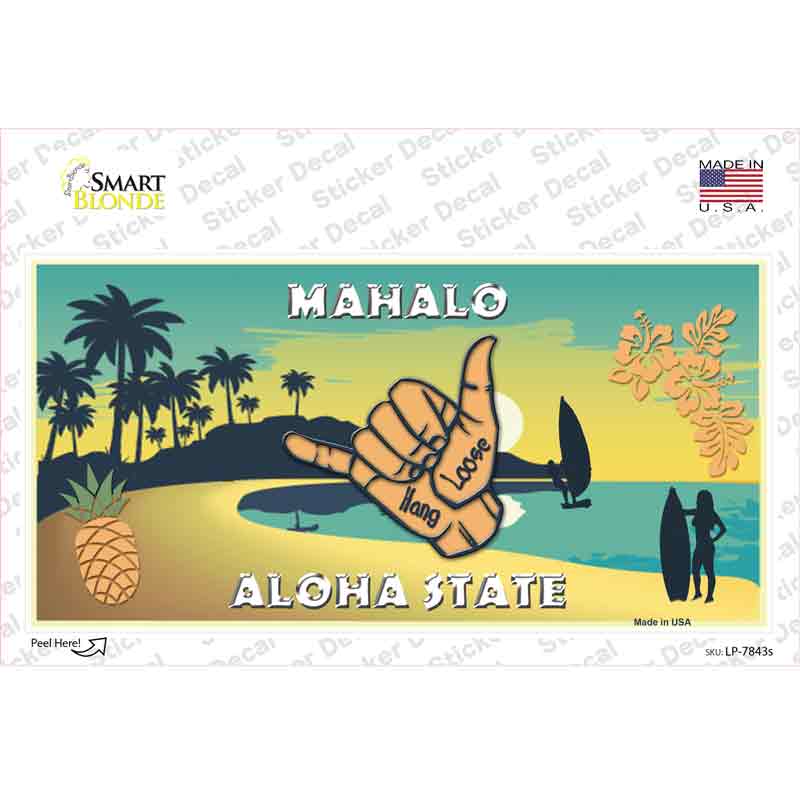 Hang Loose Hawaii Pineapple Novelty Sticker Decal
