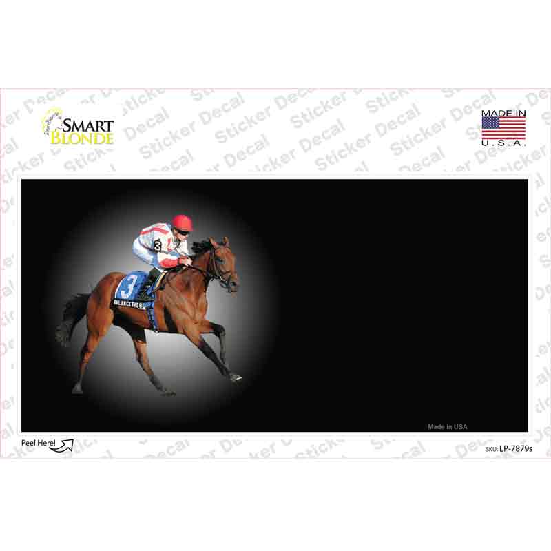 Horse Racing Offset Novelty Sticker Decal