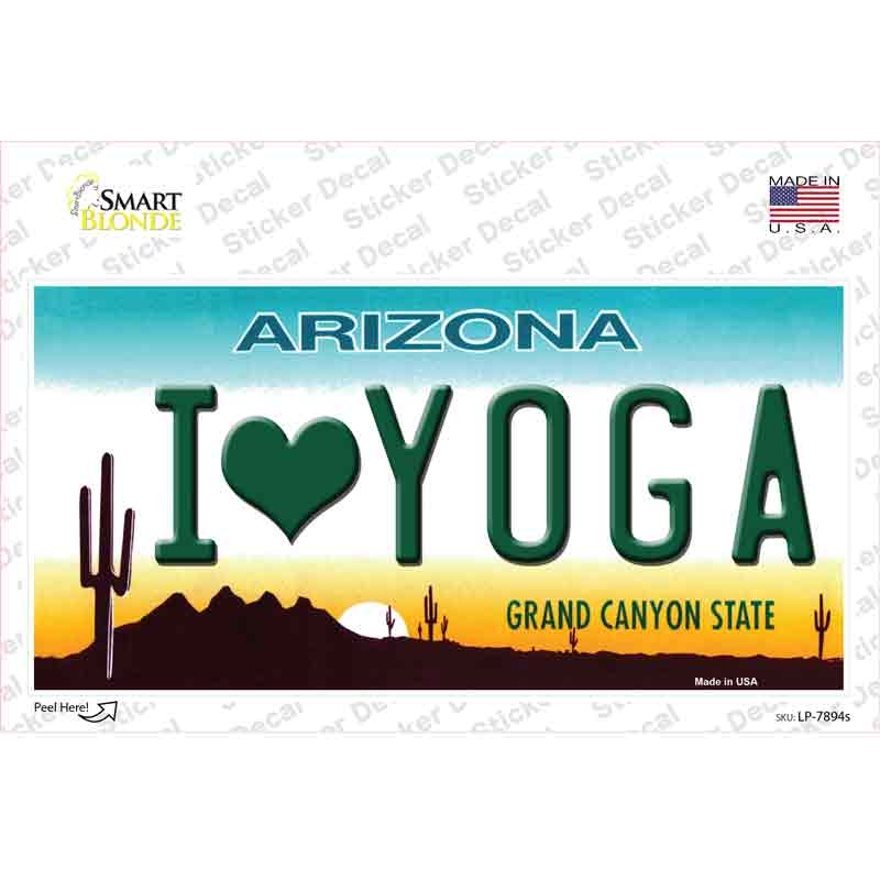 I Love Yoga Novelty Sticker Decal