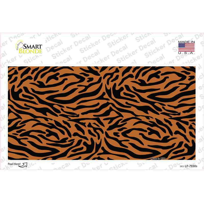 Tiger Print Novelty Sticker Decal