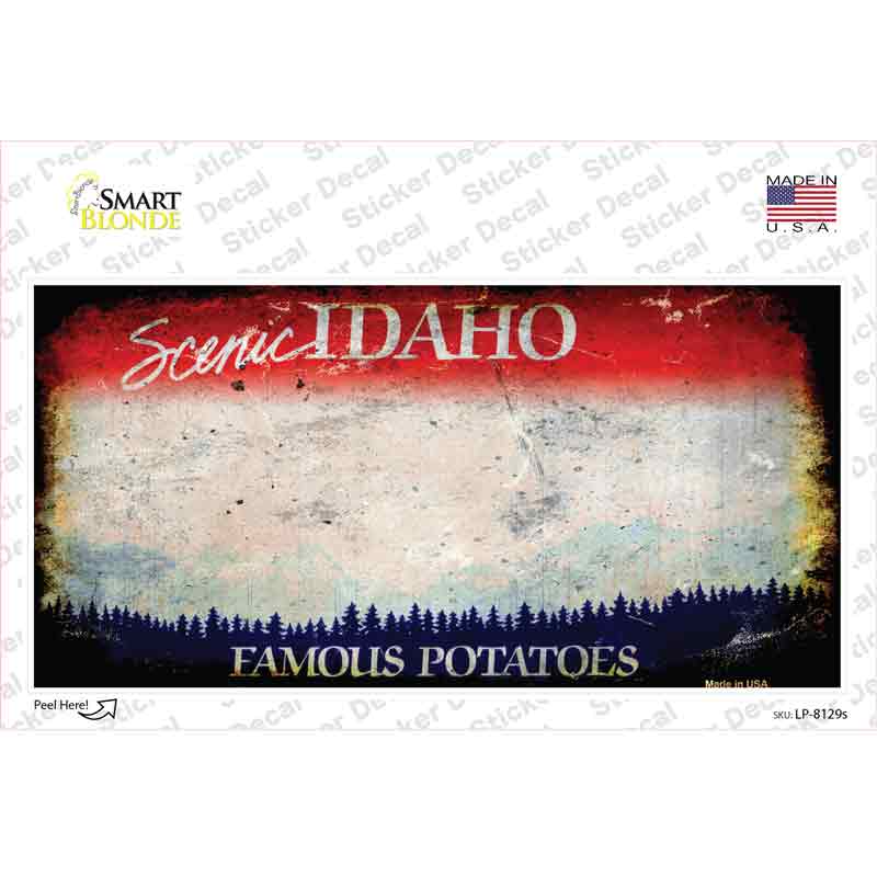 Idaho State Rusty Novelty Sticker Decal
