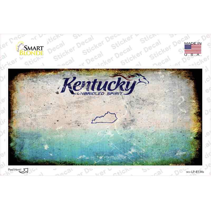 Kentucky State Rusty Novelty Sticker Decal