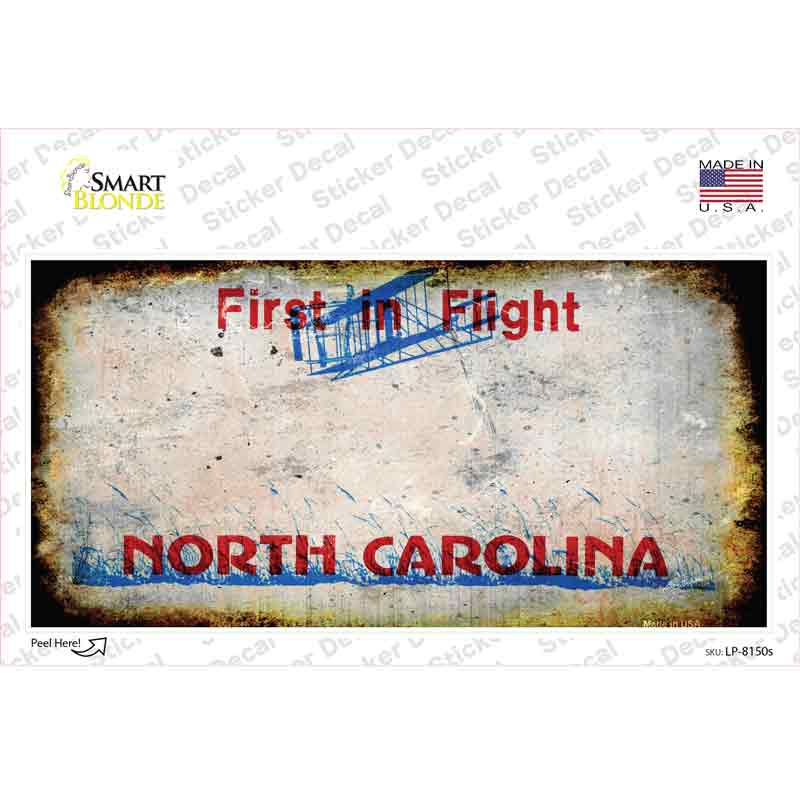 North Carolina State Rusty Novelty Sticker Decal
