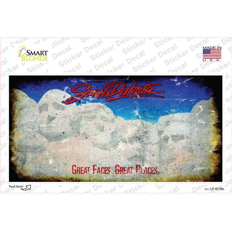 South Dakota State Rusty Novelty Sticker Decal