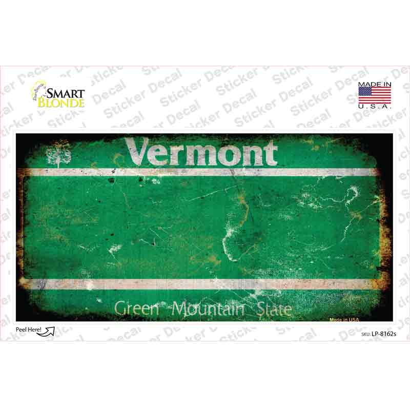 Vermont State Rusty Novelty Sticker Decal