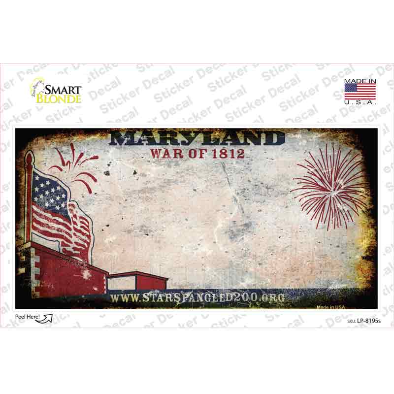 Maryland State Rusty Background Novelty Sticker Decal