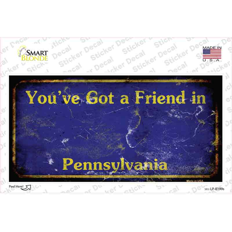 Pennsylvania Rusty Novelty Sticker Decal
