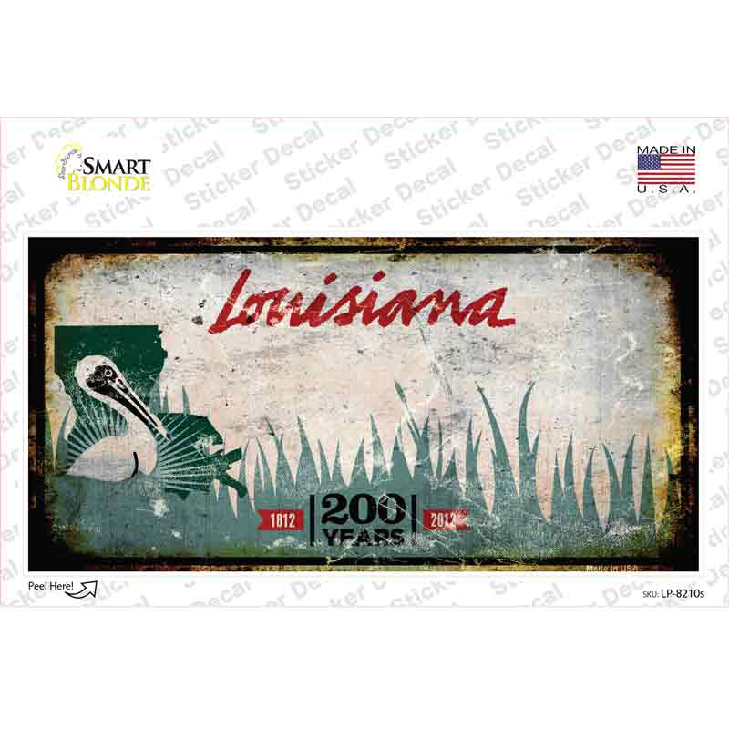 Louisiana Rusty Novelty Sticker Decal