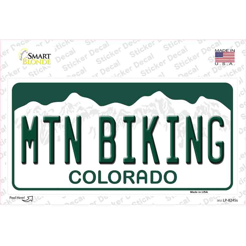 Mtn Biking Colorado Novelty Sticker Decal