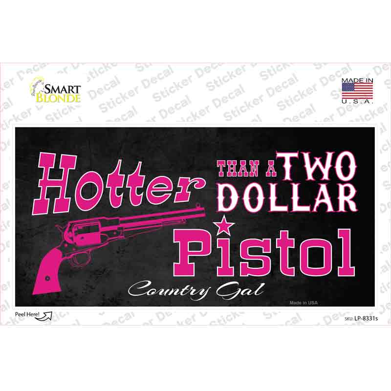 Two Dollar Pistol Novelty Sticker Decal