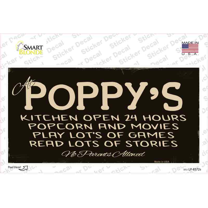 At Poppys Novelty Sticker Decal