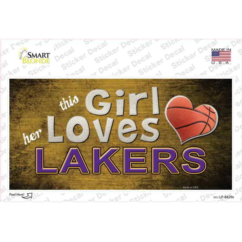This Girl Loves Her Lakers Novelty Sticker Decal