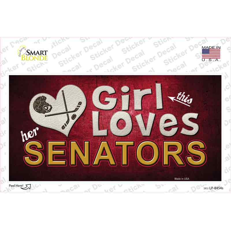 This Girl Loves Her Senators Novelty Sticker Decal