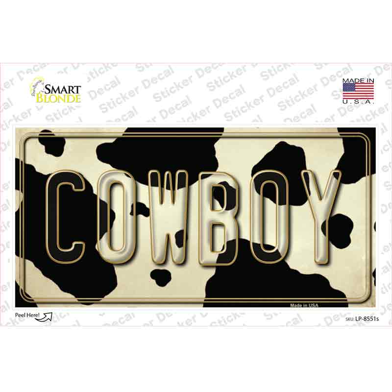 Cowboy Cow Novelty Sticker Decal