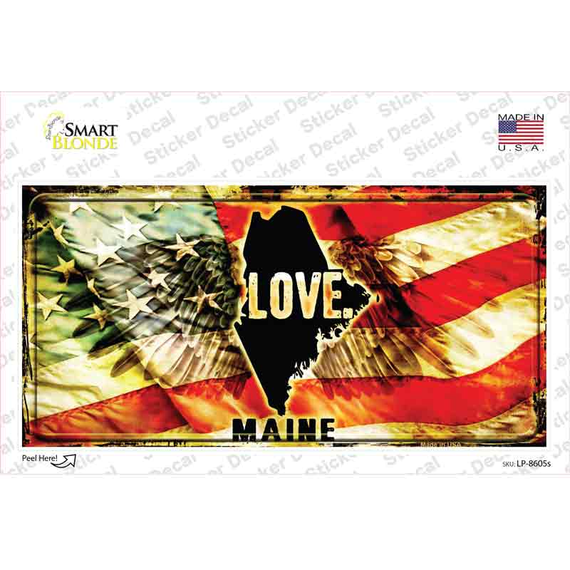 Maine Love Novelty Sticker Decal