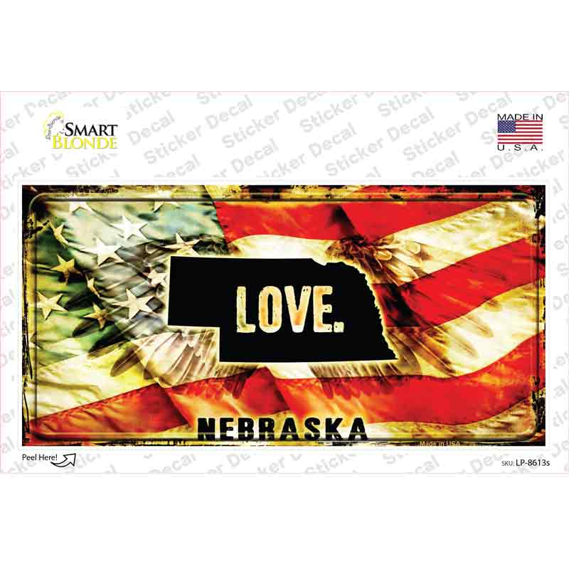 Nebraska Love Novelty Sticker Decal