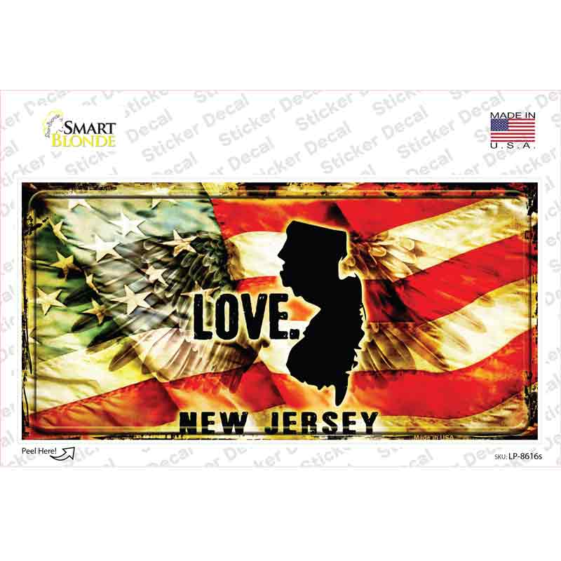 New Jersey Love Novelty Sticker Decal
