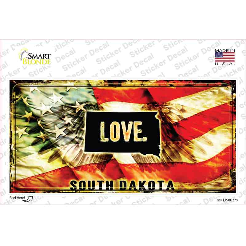 South Dakota Love Novelty Sticker Decal