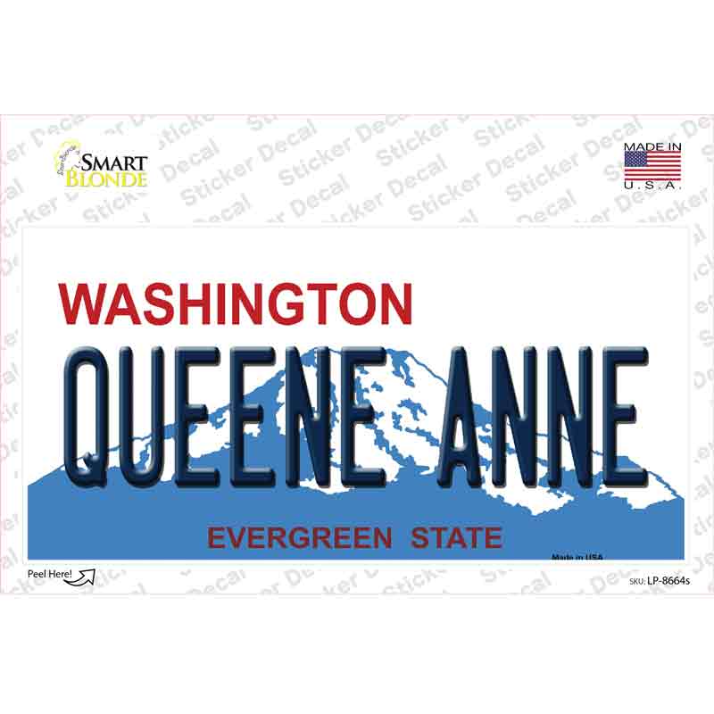 Queene Anne Washington Novelty Sticker Decal