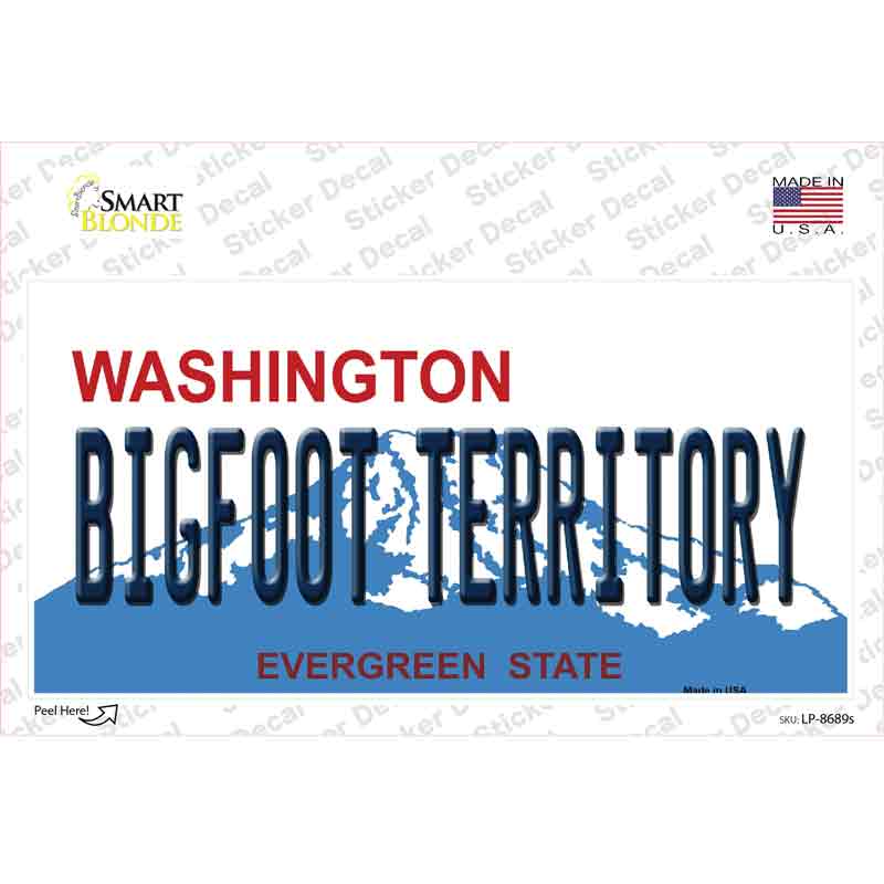 Bigfoot Territory Washington Novelty Sticker Decal