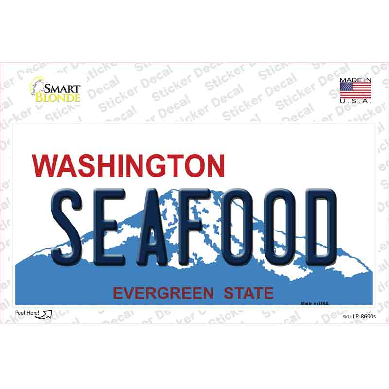 Seafood Washington Novelty Sticker Decal