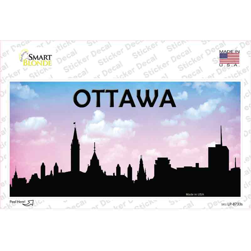 Ottawa Silhouette Novelty Sticker Decal