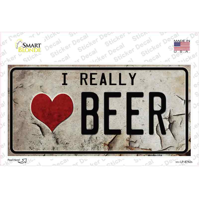 I Love Beer Novelty Sticker Decal