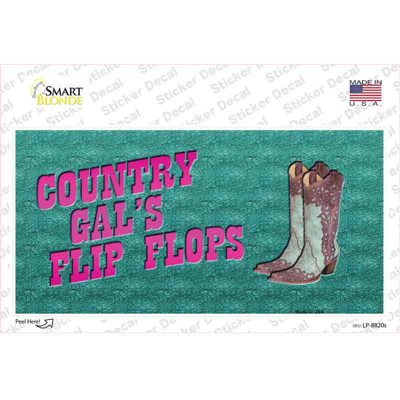 Country Gals Flip Flops Novelty Sticker Decal