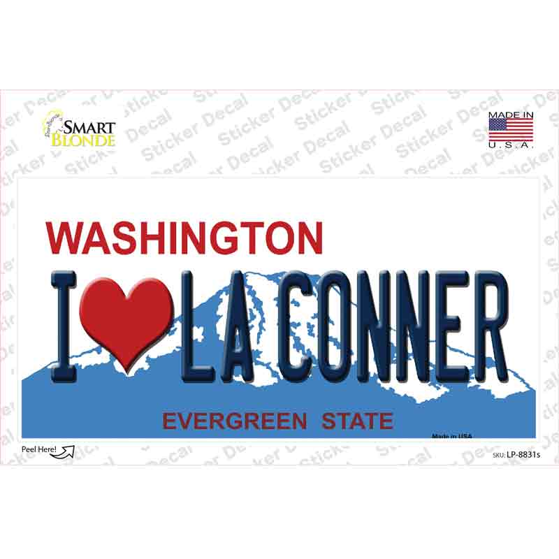 I Love La Conner Washington Novelty Sticker Decal