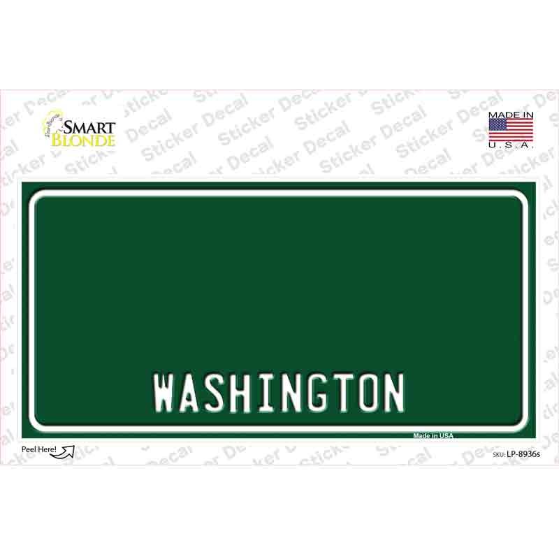 Washington Green Background Novelty Sticker Decal