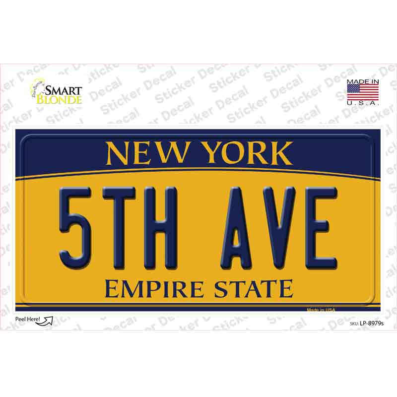 5th Ave New York Novelty Sticker Decal