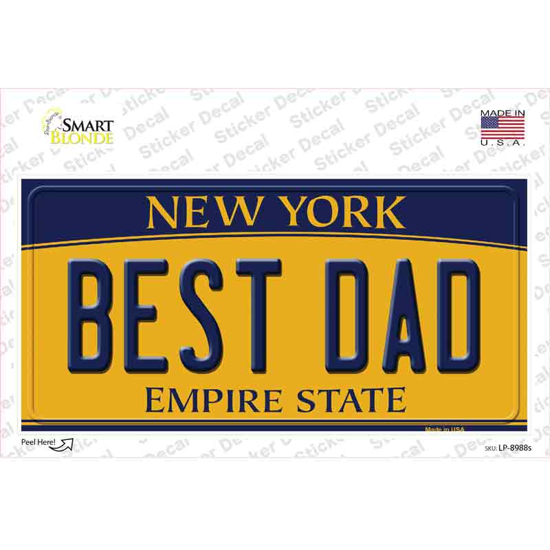 Best Dad New York Novelty Sticker Decal