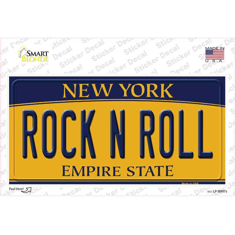 Rock N Roll New York Novelty Sticker Decal