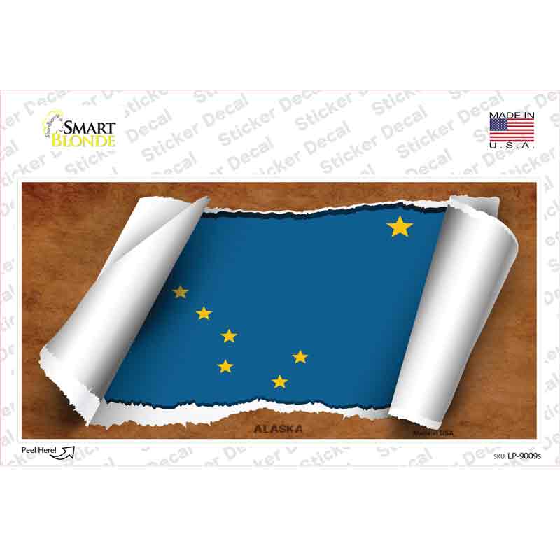 Alaska Flag Scroll Novelty Sticker Decal