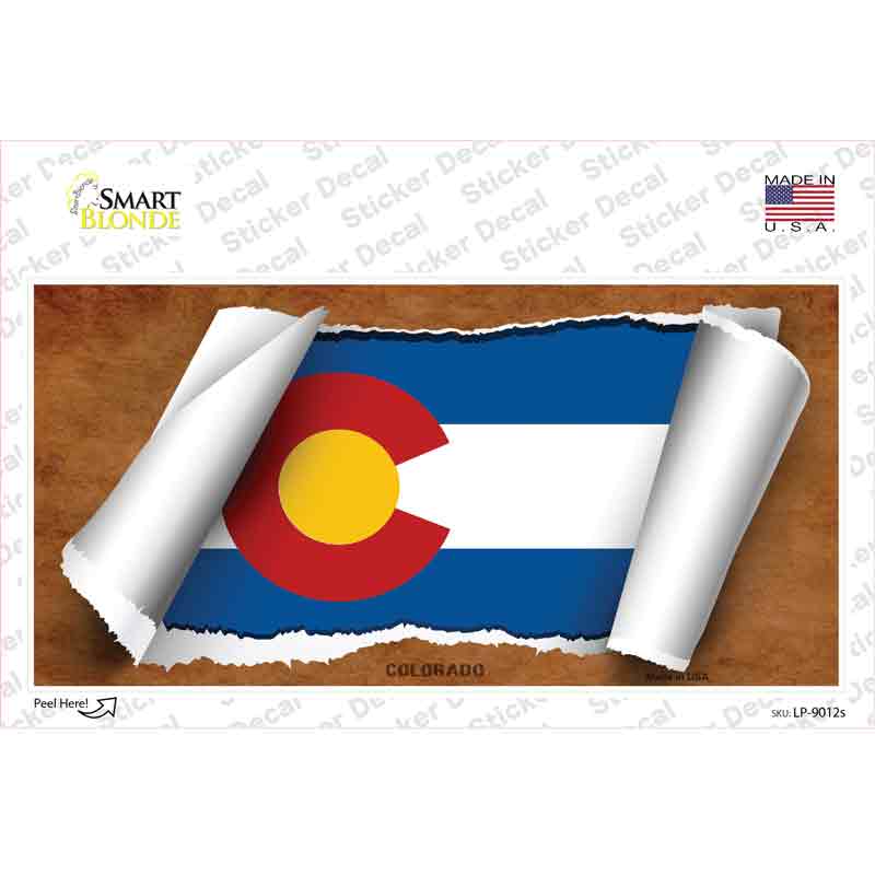 Colorado Flag Scroll Novelty Sticker Decal