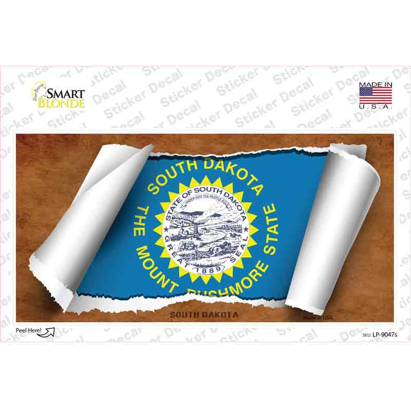 South Dakota Flag Scroll Novelty Sticker Decal