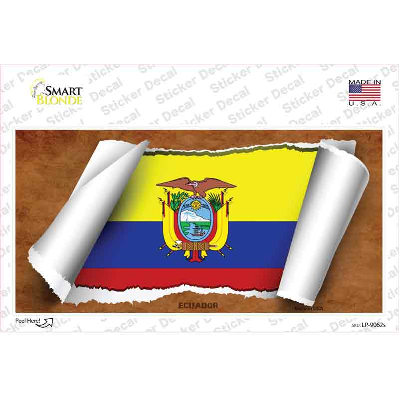 Ecuador Flag Scroll Novelty Sticker Decal