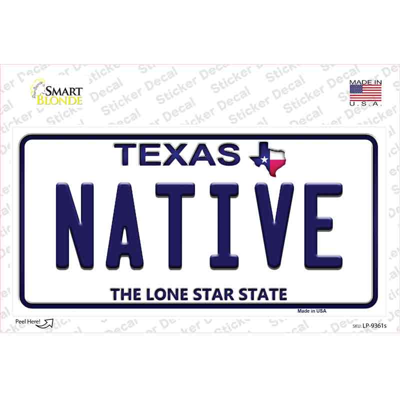 Native Texas Novelty Sticker Decal