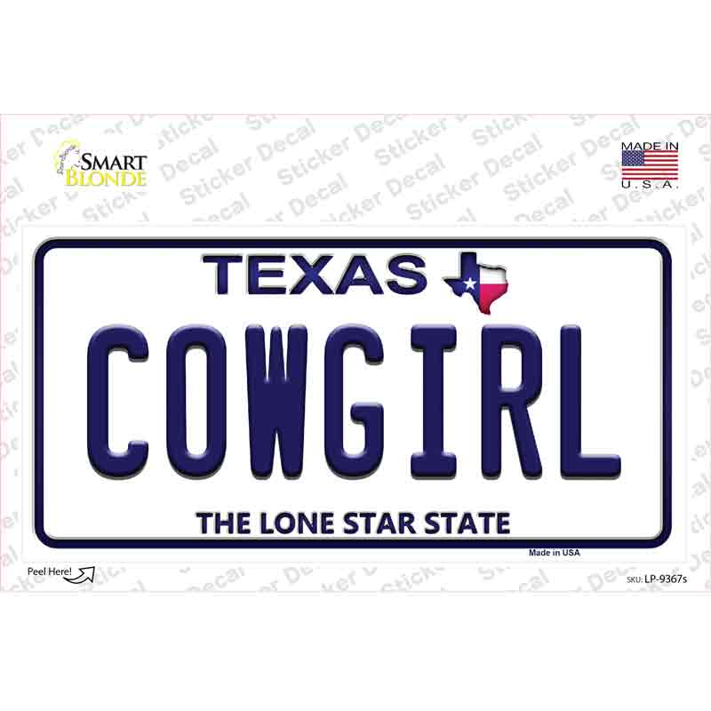 Cowgirl Texas Novelty Sticker Decal