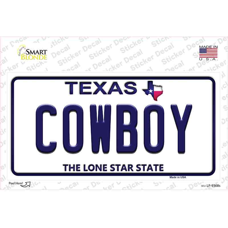 Cowboy Texas Novelty Sticker Decal