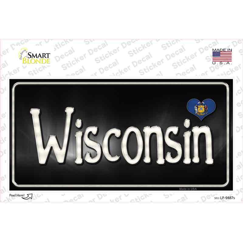 Wisconsin Flag Script Novelty Sticker Decal