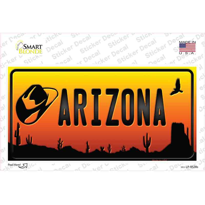 Cowboy Hat Arizona Scenic Novelty Sticker Decal